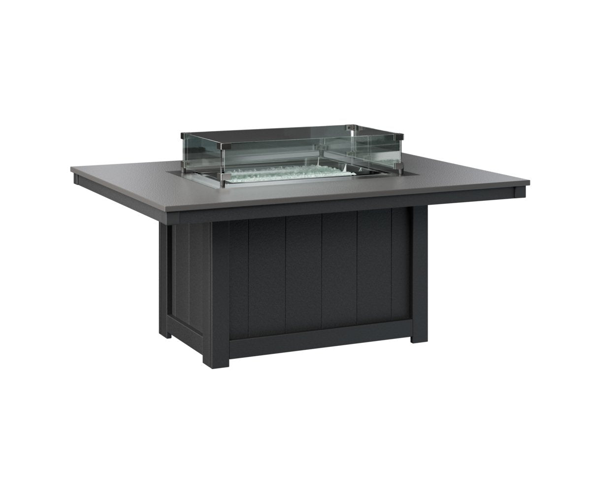 Berlin Gardens Donoma Rectangular Fire Pit Table with Hammered Top view 3