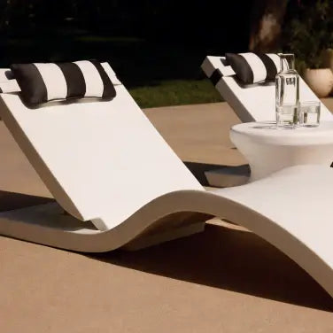 Adjustable Chaise with Pillows and Side Table In-Pool & Patio Set (view 3)