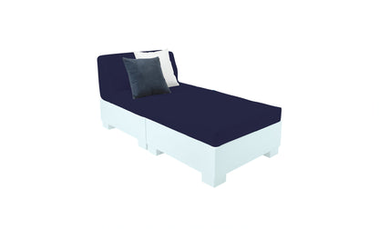 Ledge Lounger Affinity 2-Piece Sun Chair in Frost with Captain Navy cushion