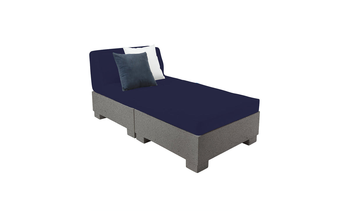 Ledge Lounger Affinity 2-Piece Sun Chair in Granite Gray with Captain Navy cushion