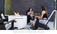 This firepit is crafted to transform your poolside, patio, or backyard into a warm, inviting oasis year-round.