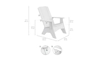 Ledge Lounger Mainstay White Adirondack Chair with picture of dimensions