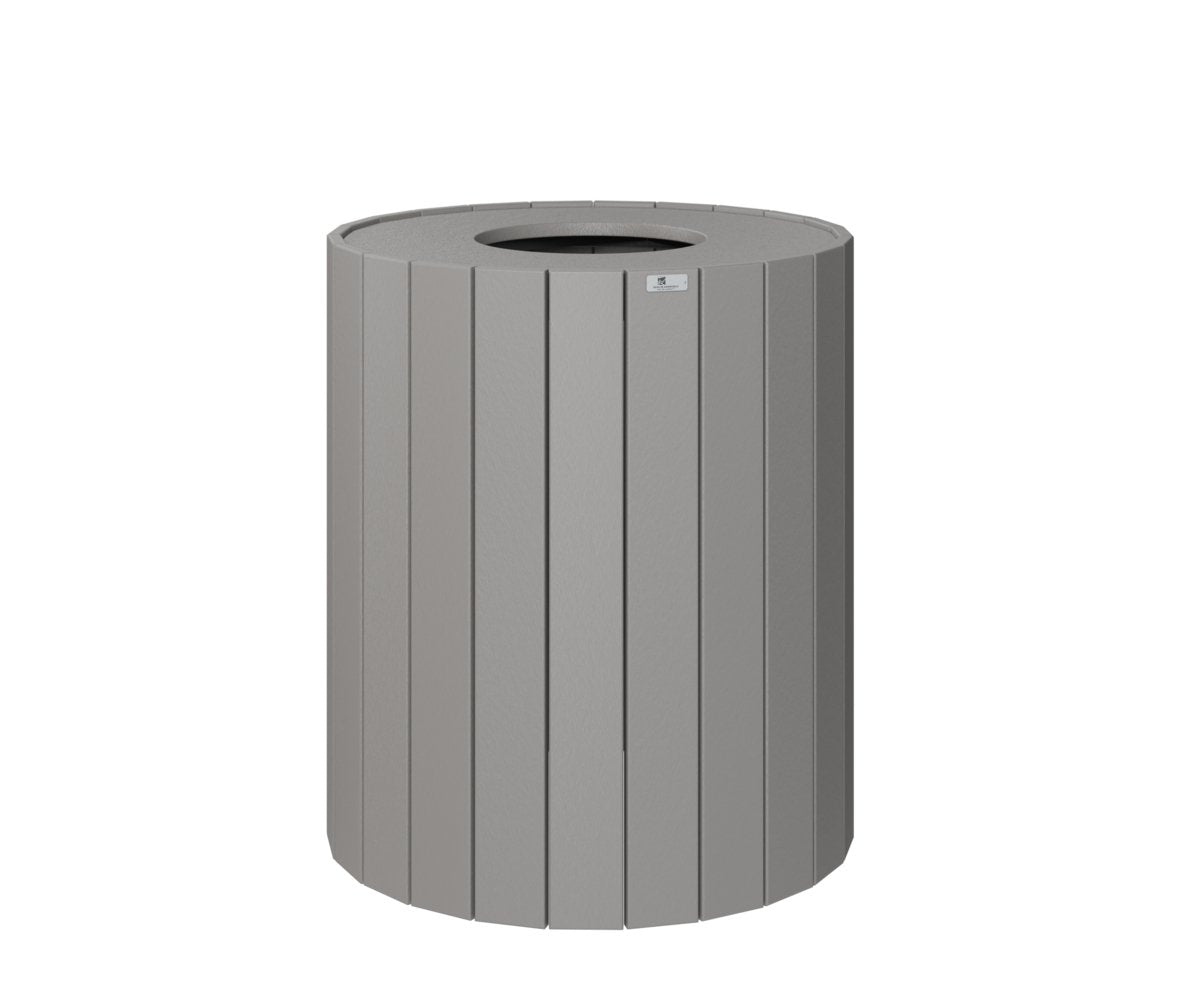 Berlin Gardens Round Trash Can in Light Gray