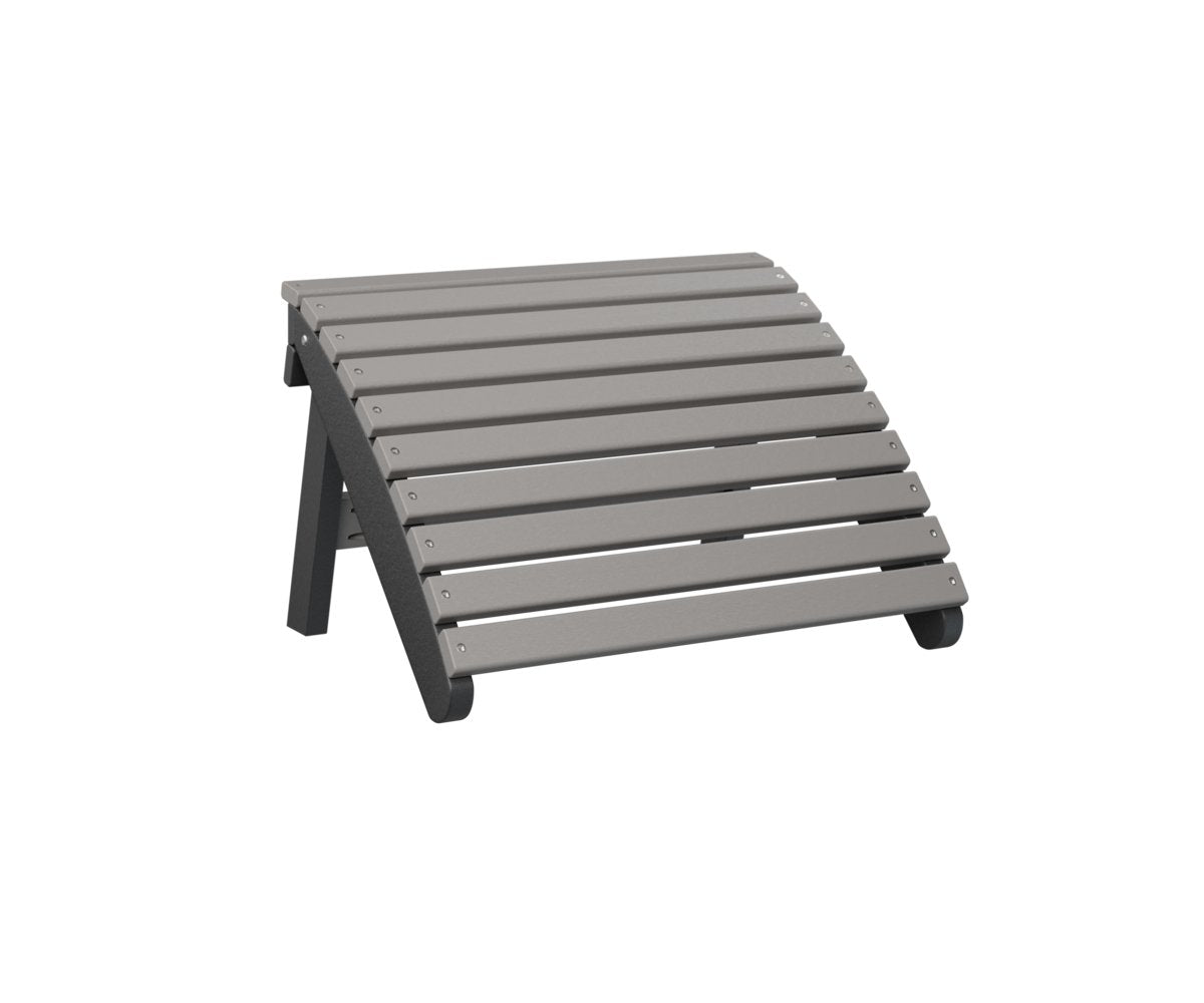 Berlin Gardens Folding Adirondack Footstool in Light Gray / Black