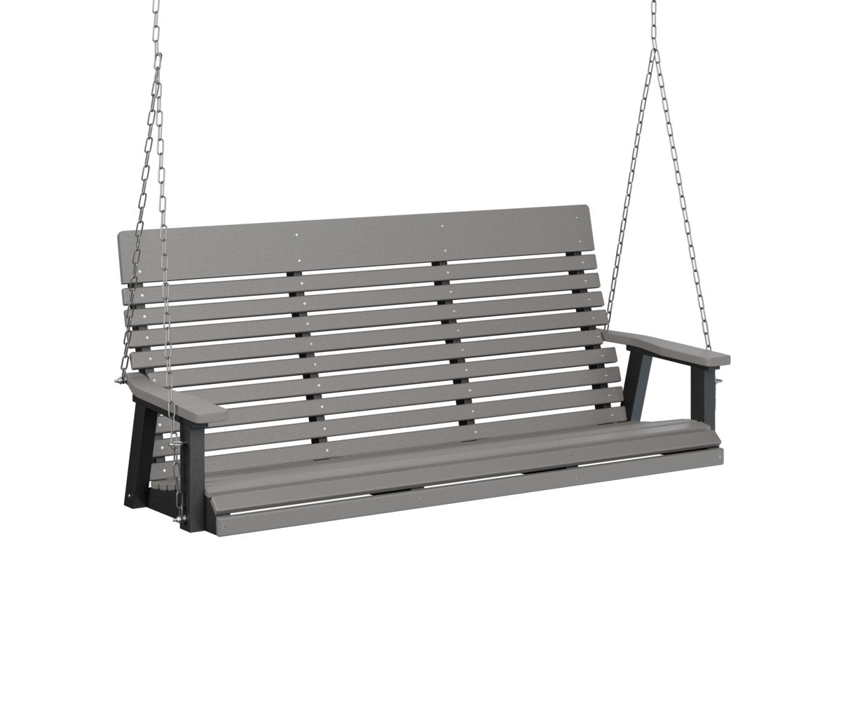 Berlin Gardens Casual Back 3 Seat Swing in Light Gray / Black