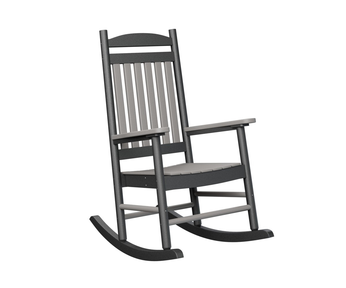 Berlin Gardens Casual Back Porch Rocker in Light Gray / Black
