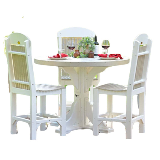 LuxCraft 4' Round Table Set with Adirondack Side Chairs