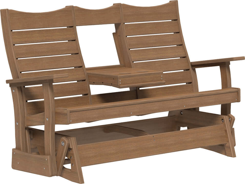 LuxCraft 5' Contour Poly Glider — Amish-crafted recycled poly, 20-year poly durability