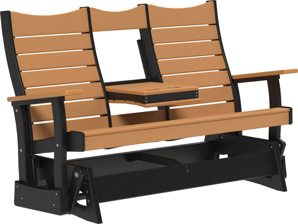 LuxCraft 5' Contour Poly Glider — ergonomic contoured backrest for outdoor use