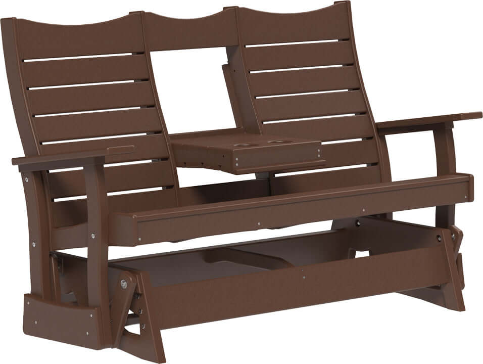 LuxCraft 5' Contour Poly Glider — shaped curved-back glider, recycled HDPE construction