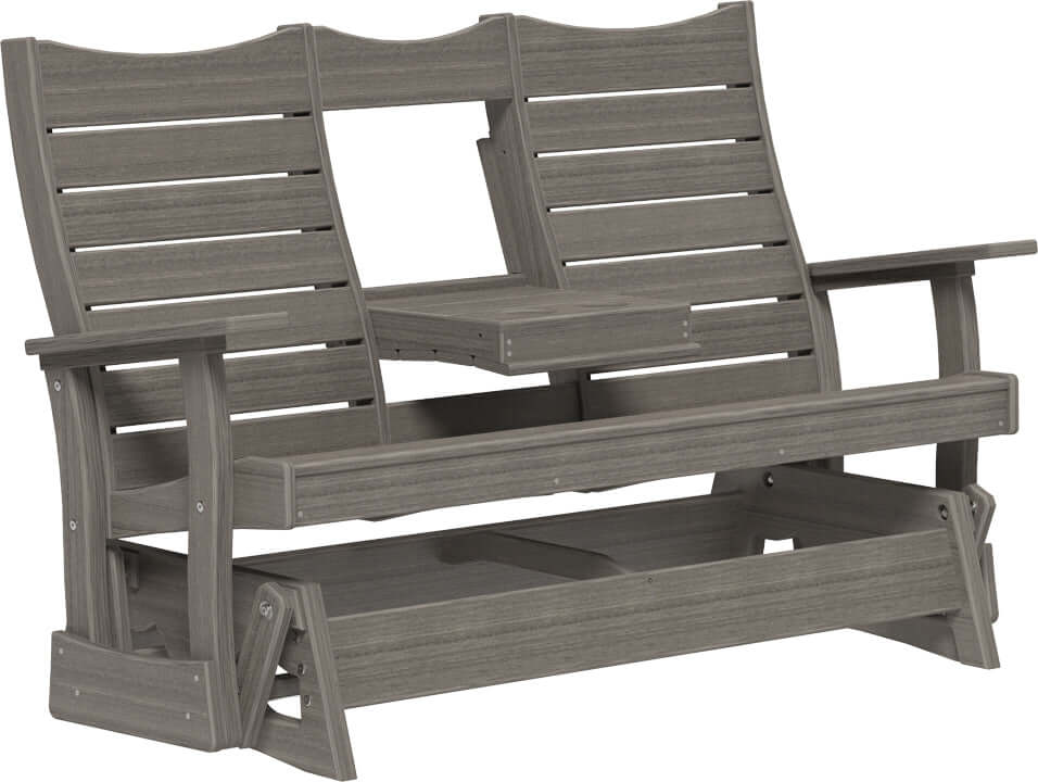 LuxCraft 5' Contour Poly Glider — Amish-crafted recycled poly, commercial-grade poly