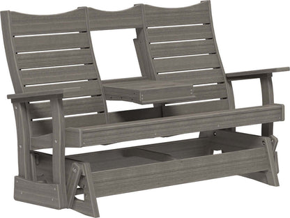 LuxCraft 5' Contour Poly Glider — Amish-crafted recycled poly, commercial-grade poly