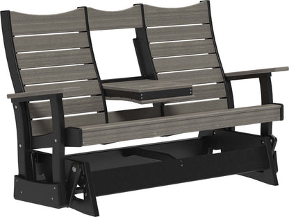 LuxCraft 5' Contour Poly Glider — shaped curved-back glider, long-life recycled poly