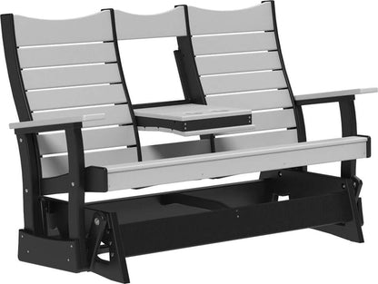 LuxCraft 5' Contour Poly Glider — Amish-crafted recycled poly, commercial-grade poly