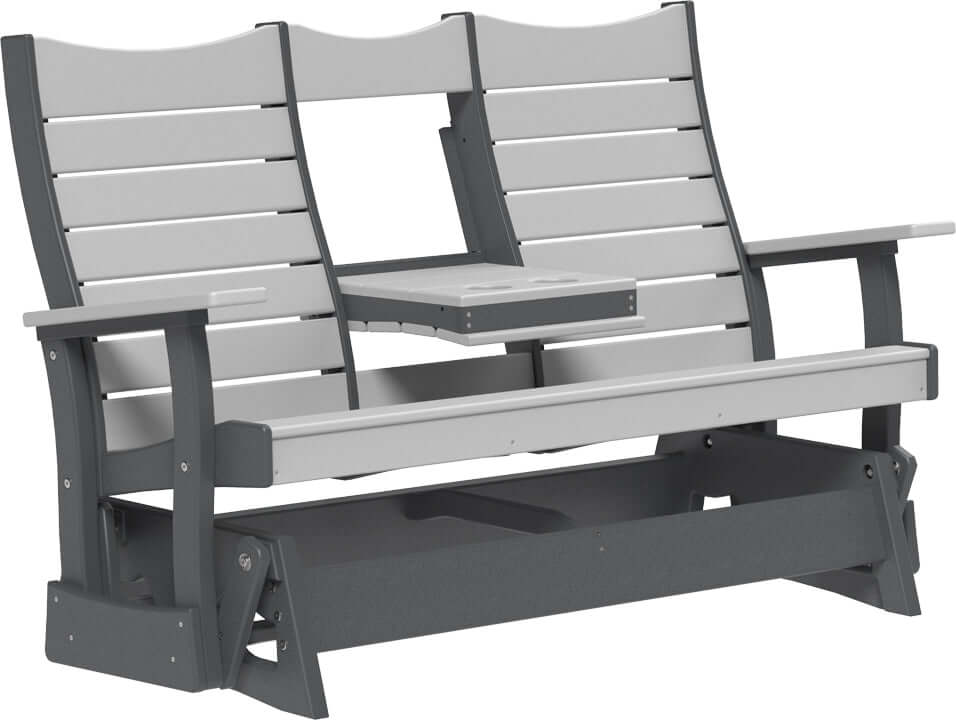 LuxCraft 5' Contour Poly Glider — shaped curved-back glider, long-life recycled poly