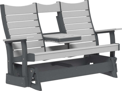 LuxCraft 5' Contour Poly Glider — shaped curved-back glider, long-life recycled poly