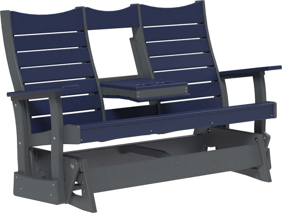 LuxCraft 5' Contour Poly Glider — shaped curved-back glider, fade-resistant poly