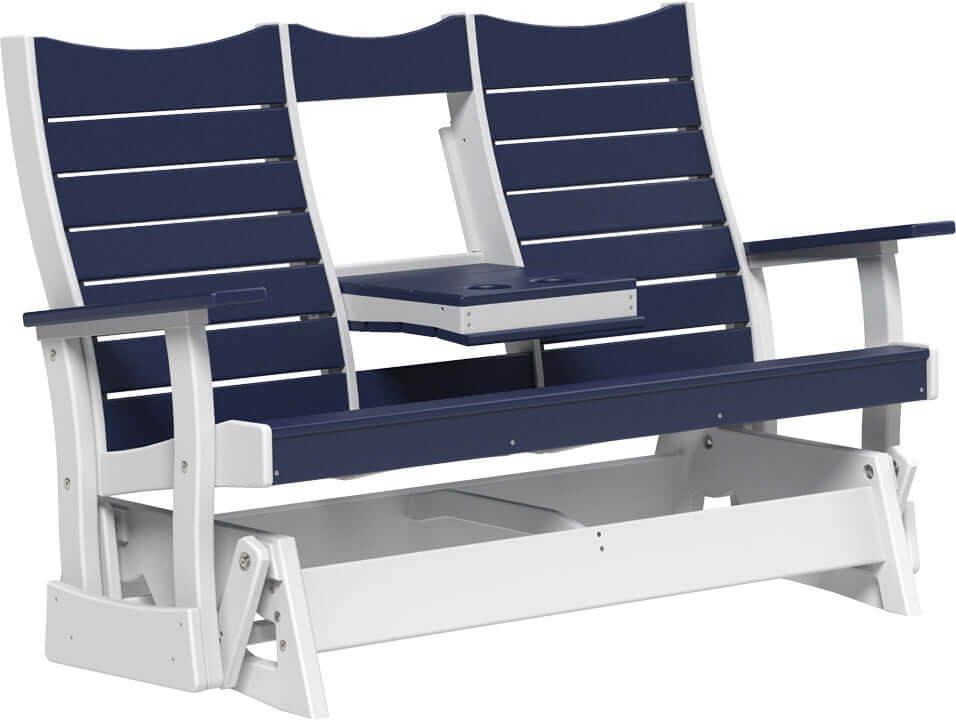 LuxCraft 5' Contour Poly Glider — Amish-crafted recycled poly, weather-resistant design
