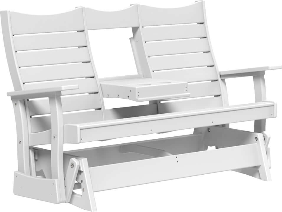 LuxCraft 5' Contour Poly Glider — Amish-crafted recycled poly, weather-resistant design