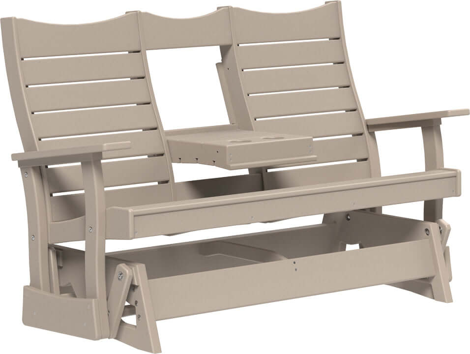 LuxCraft 5' Contour Poly Glider — shaped curved-back glider, fade-resistant poly
