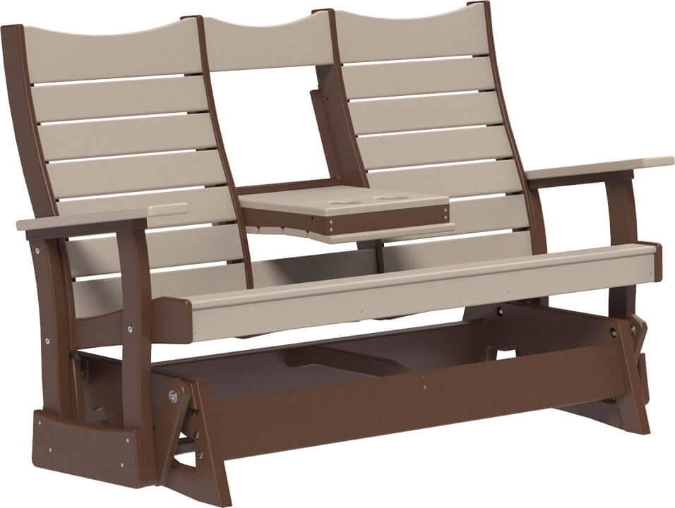 LuxCraft 5' Contour Poly Glider — Amish-crafted recycled poly, 20-year poly durability