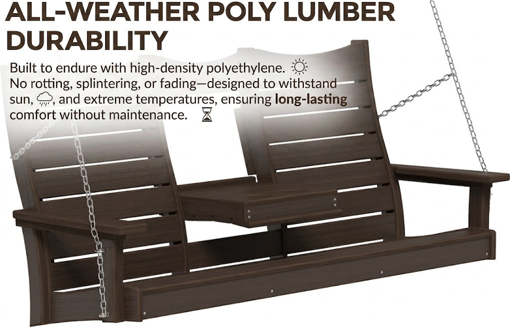 LuxCraft 5' Contour Swing all weather poly lumber durability