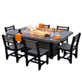 LuxCraft 79" Lumin Rectangular Gas Propane Fire Table Set