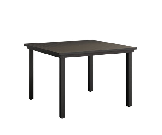 Berlin Gardens Vida 44″ Square Aluminum Dining Table — Matte Black