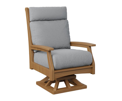 Berlin Gardens Classic Terrace High Back Swivel Rocker in Natural Teak