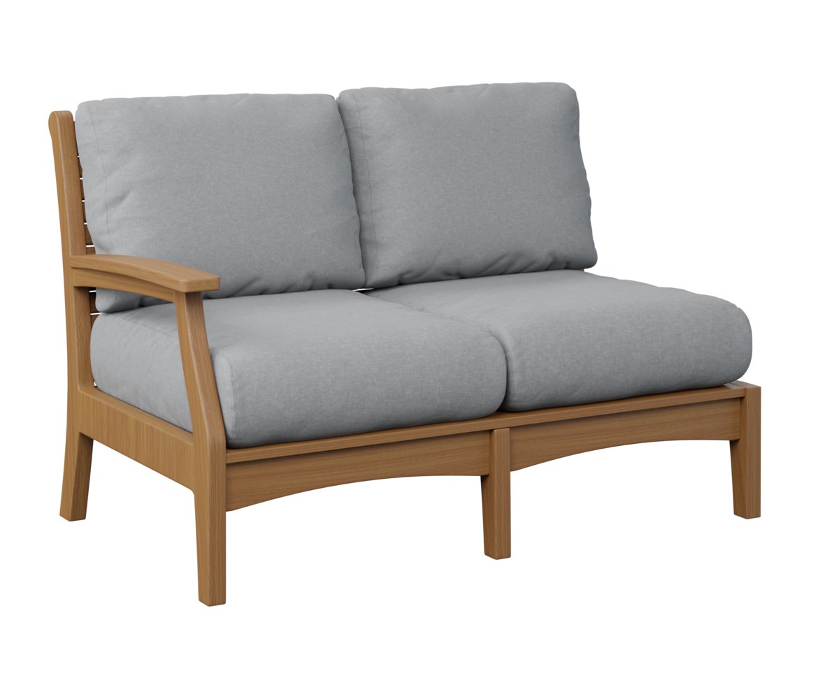 Berlin Gardens Classic Terrace Right Arm Sectional Loveseat in Natural Teak