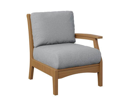 Berlin Gardens Classic Terrace Left Arm Sectional Club Chair in Natural Teak