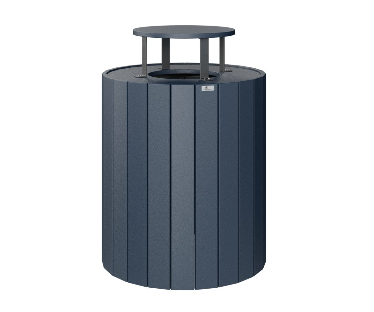 Berlin Gardens Rain Guard for Round Trash Can in Navy Blue