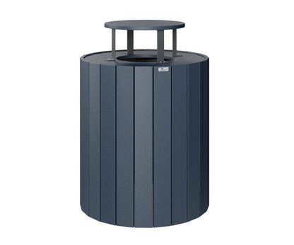 Berlin Gardens Rain Guard for Round Trash Can in Navy Blue