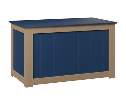 Berlin Gardens 32" Large Deck Box in Navy Blue / Weatherwood