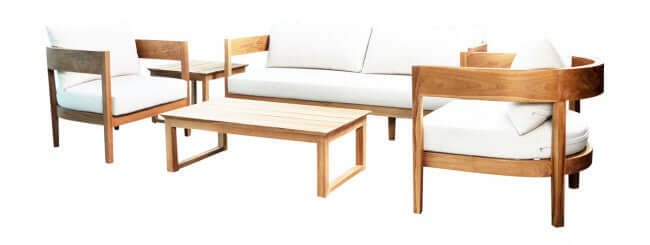 Panama Jack 5-piece outdoor seating set made with Grade-A teak wood