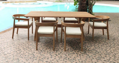 Panama Jack Bali Teak 7-Piece Rectangular Dining Table Set