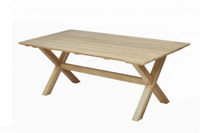 Panama Jack rectangular outdoor dining table made with solid Acacia wood construction