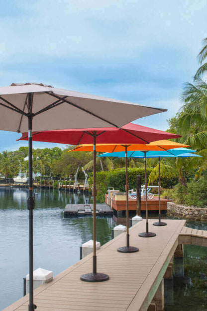 Panama Jack Teal 9 Ft Aluminum Patio Umbrella with Crank