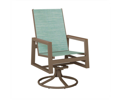 Berlin Gardens Vida Padded Sling High Back Swivel Rocker Dining Chair view 2