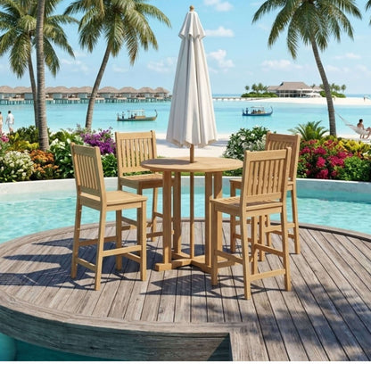 Anderson Teak Bahama Avalon 5-Piece Round Bar Set