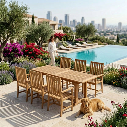 Anderson Teak Bahama Wilshire 7-Piece Extension Dining Set
