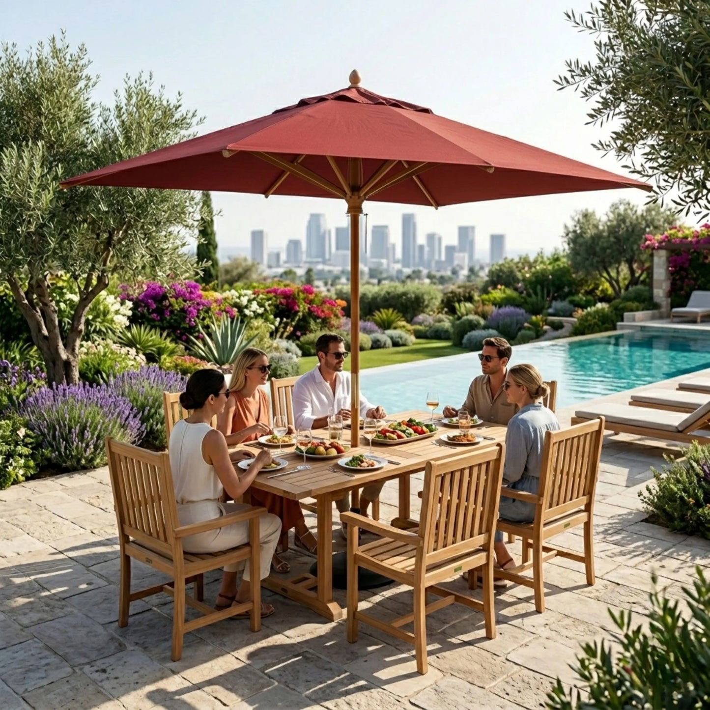 Anderson Teak Bahama Wilshire 7-Piece Extension Dining Set