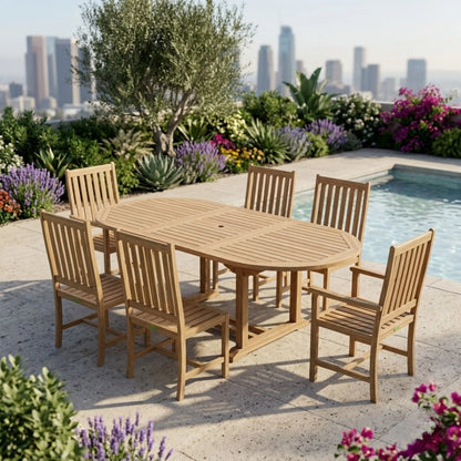 Anderson Teak Bahama Wilshire 7-Piece Oval Extension Dining Set