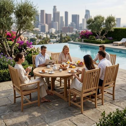 Anderson Teak Bahama Wilshire 7-Piece Oval Extension Dining Set