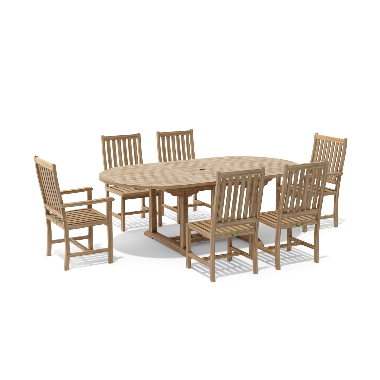 Anderson Teak Bahama Wilshire 7-Piece Oval Extension Dining Set