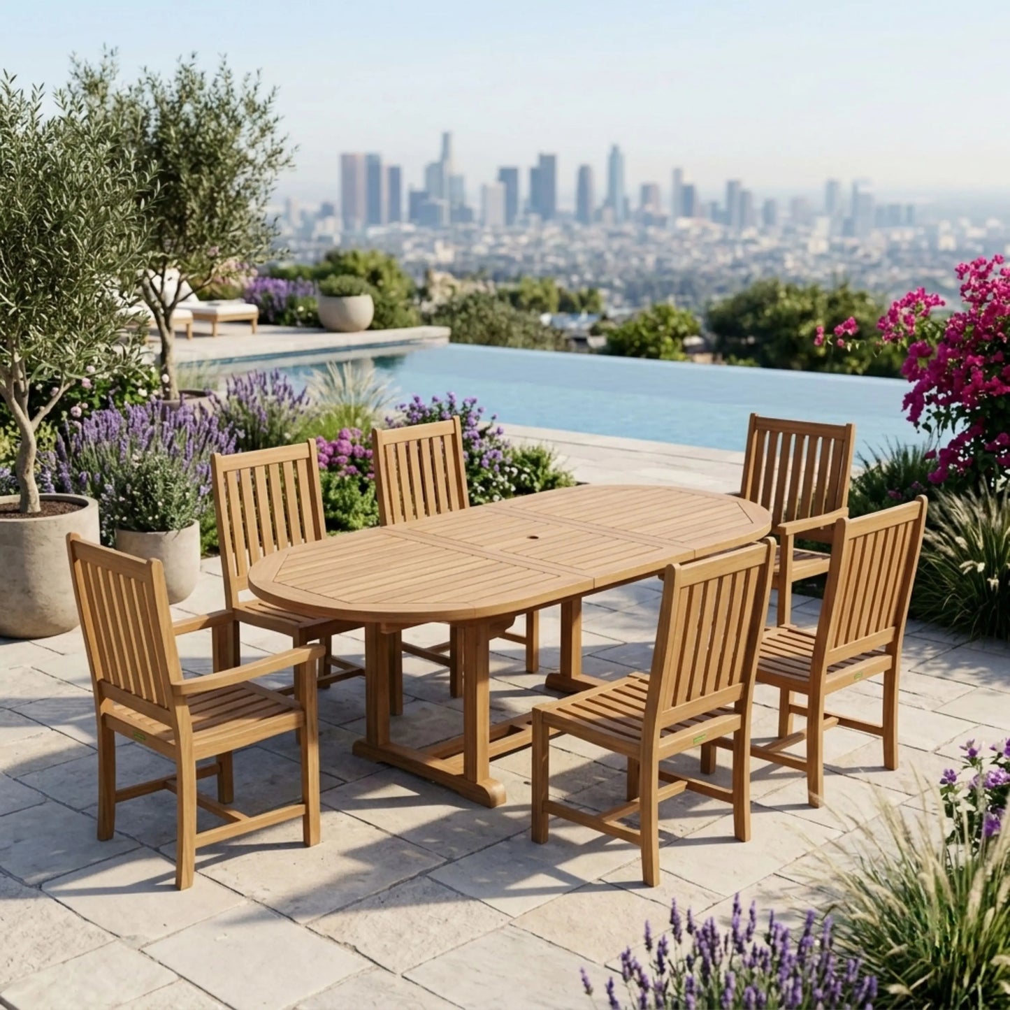 Anderson Teak Bahama Wilshire 7-Piece Oval Extension Dining Set