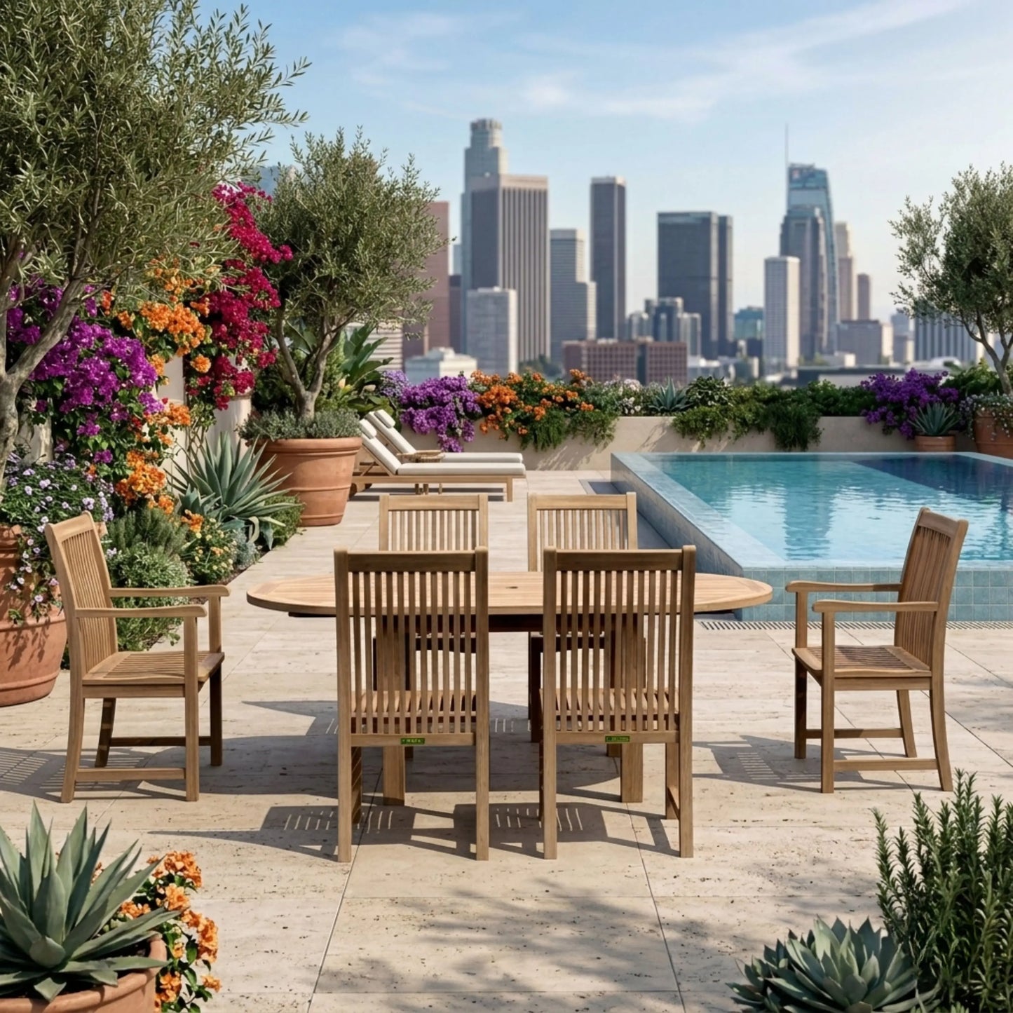 Anderson Teak Bahama Chicago 7-Piece Oval Dining Set