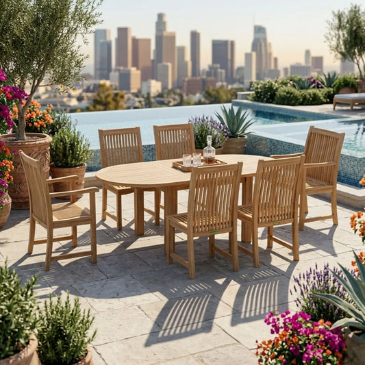Anderson Teak Bahama Chicago 7-Piece Oval Dining Set
