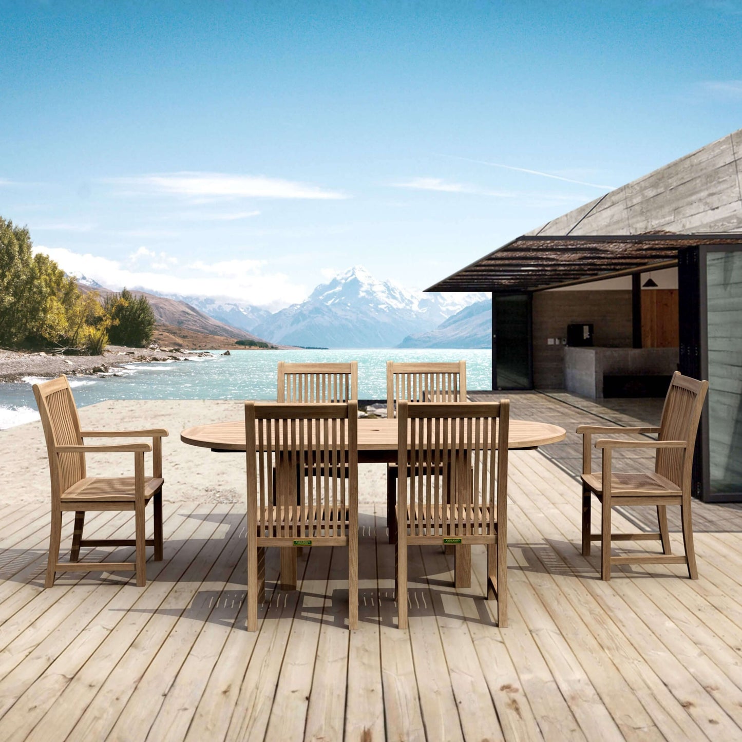 Anderson Teak Bahama Chicago 7-Piece Oval Dining Set