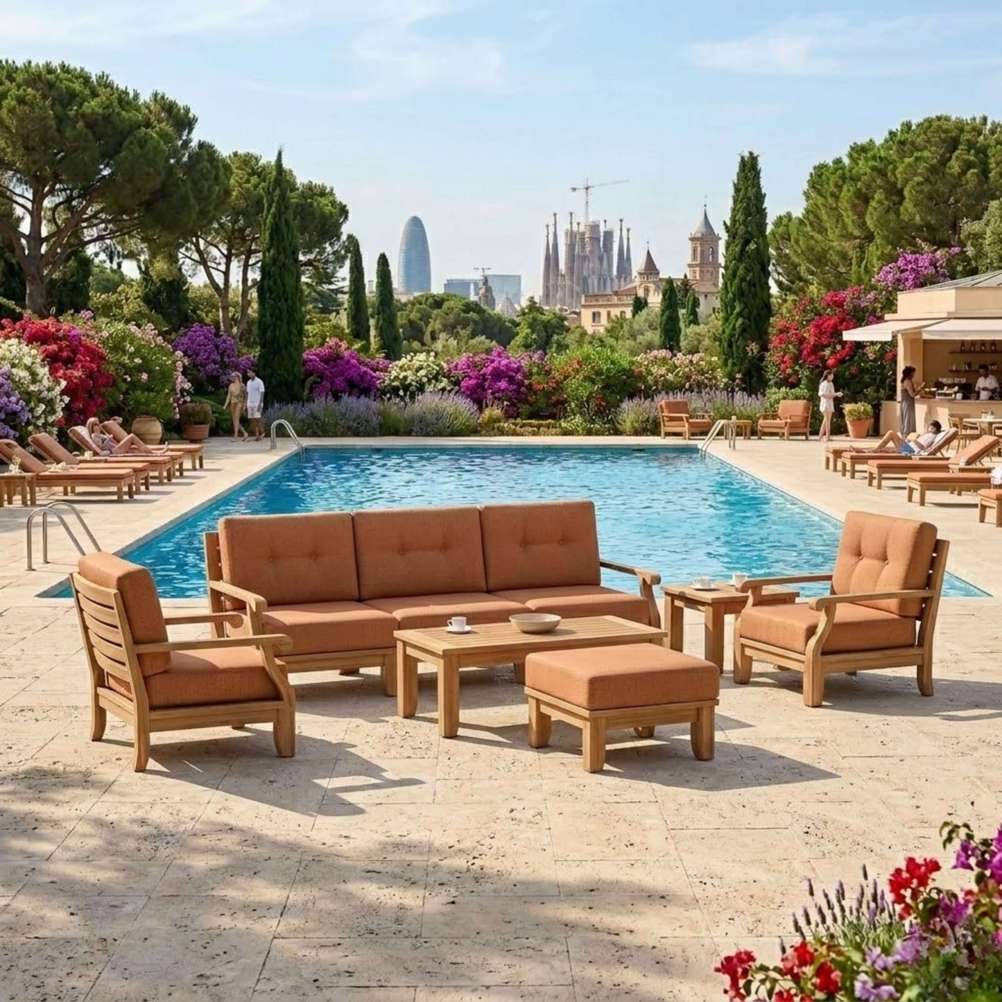Anderson Teak Riviera Luxe 8-Piece Modular Lounge Set
